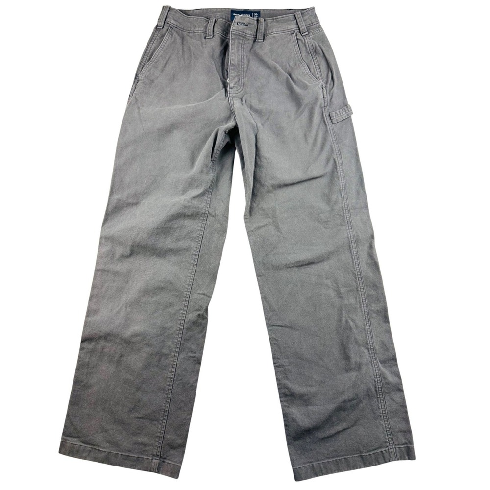 Abercrombie & Fitch Carpenter Pants Men 30x32 Gray Baggy Workwear Utility Cotton